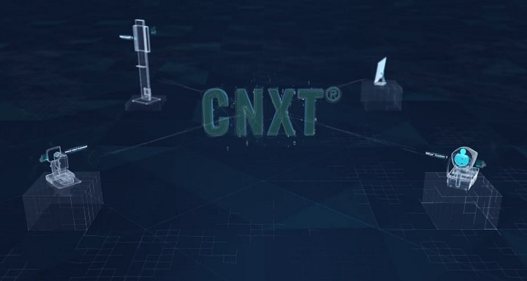 Grafik: CNXT Logo in der Mitte von vier Geräten
